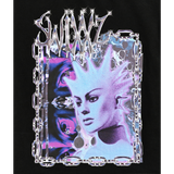 Blue Chrome Baby Tee from SWIXXZ by Maggie Lindemann - Front detail