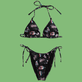 Chrome Triangle Bikini Top from SWIXXZ by Maggie Lindemann - Top and bottom, front