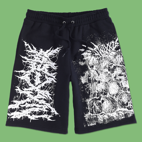 Skull Pile Sweat Shorts from SWIXXZ by Maggie Lindemann - Front