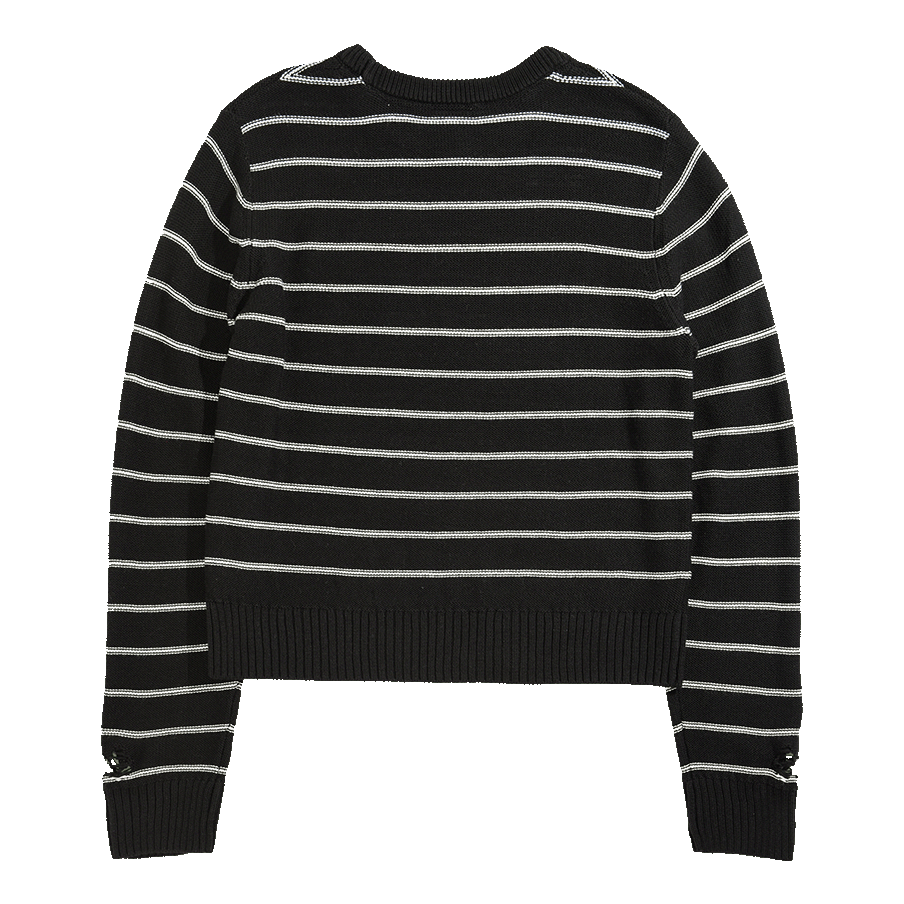 Bat Striped Distressed Sweater