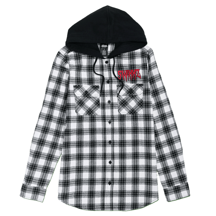 Chrome Skeleton Hooded Flannel
