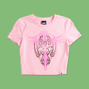 Electric Pink Baby Tee from SWIXXZ by Maggie Lindemann - Front