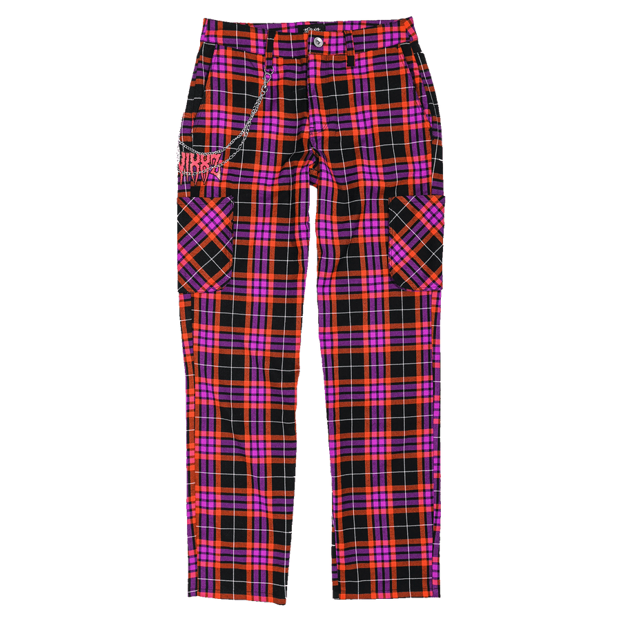 Electric Chrome Plaid Cargo Pants