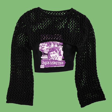 Metal Collage Sweater Top from SWIXXZ by Maggie Lindemann - Front