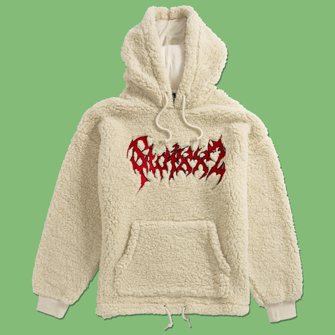 Punk Patched Sherpa Pullover from SWIXXZ by Maggie Lindemann - Front