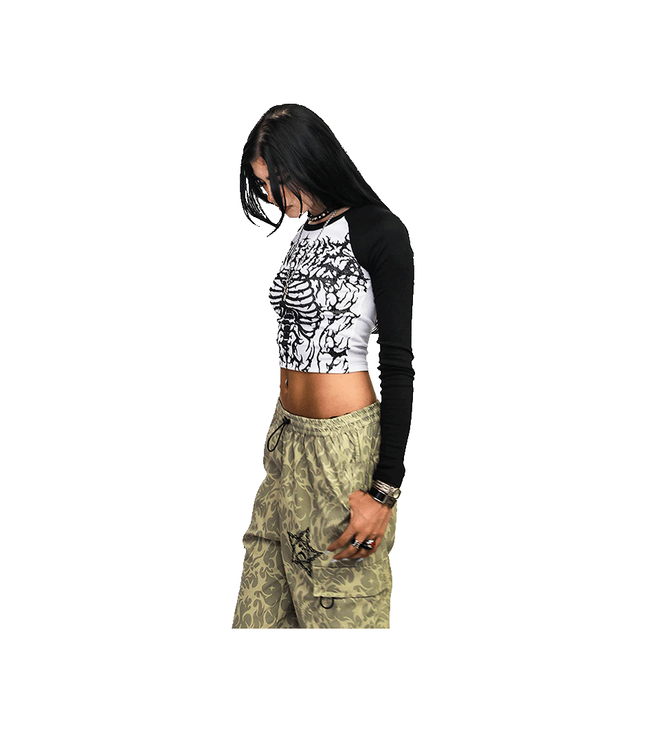 Ribs Raglan Long Sleeve