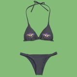 Butterfly Grey Triangle Bikini set by SWIXXZ from Maggie Lindemann - Front