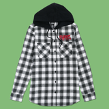 Chrome Skeleton Hooded Flannel from SWIXXZ by Maggie Lindemann - Front