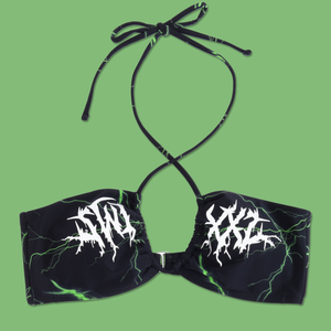 Lightning Wrap Bikini Top from SWIXXZ by Maggie Lindemann - Front