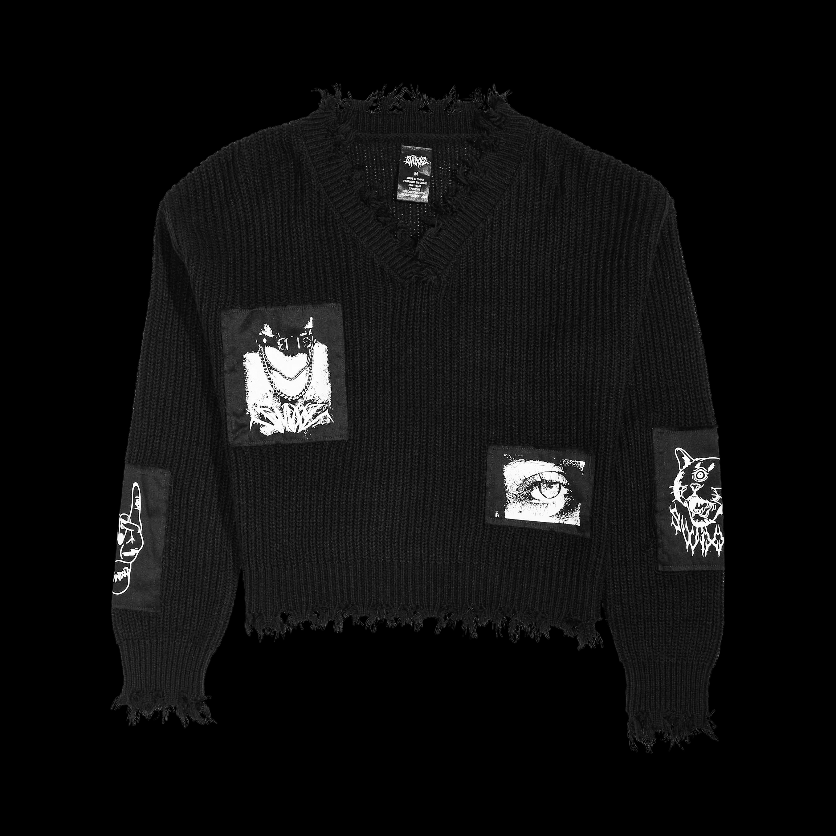 In My Head Distressed Sweater - Front - From SWIXXZ by Maggie Lindemann
