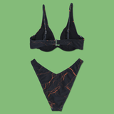 Orange Lightning High Leg Bikini set from SWIXXZ by Maggie Lindemann - Back