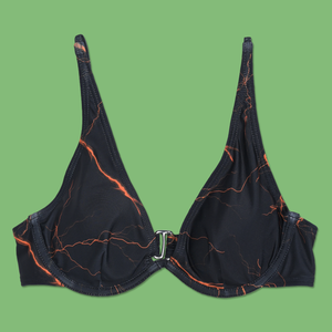 Orange Lightning Triangle Bikini Top from SWIXXZ by Maggie Lindemann - Front