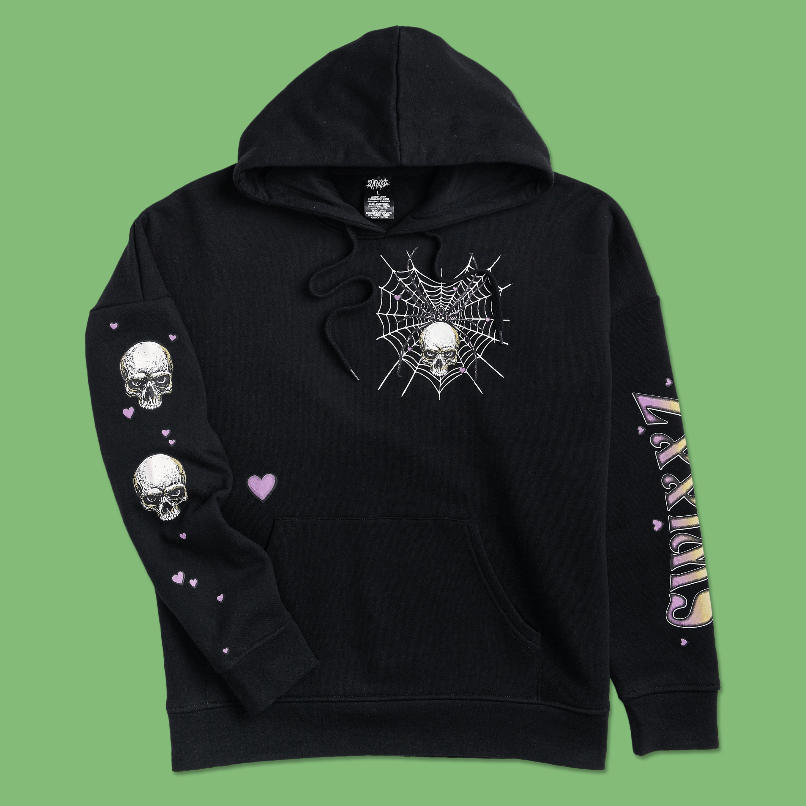 Tangled Skull Black Hoodie from SWIXXZ by Maggie Lindemann - Front